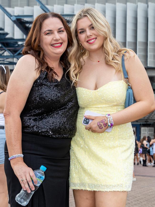 SYDNEY, AUSTRALIA - Daily Telegraph Photos February 26, 2024: Melissa and Michelle at Taylor Swift's The Eras Tour concert held at Accor Stadium in Sydney. Picture: Christian Gilles
