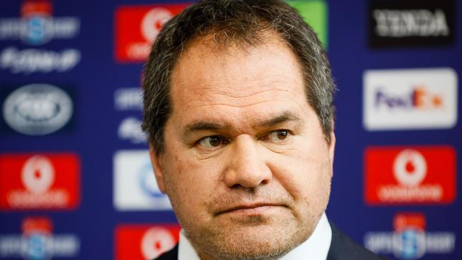 SYDNEY, AUSTRALIA - JANUARY 23: Dave Rennie speaks during the 2020 Super Rugby Media Launch at Rugby Australia HQ on January 23, 2020 in Sydney, Australia. (Photo by Hanna Lassen/Getty Images)