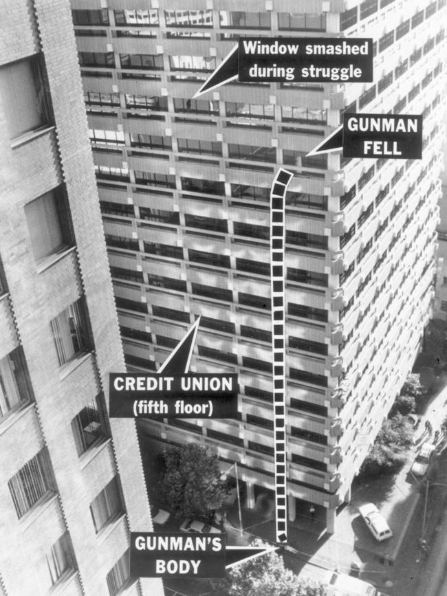 The Australia Post-Telecom Credit Union building scene on Queen Street, the scene of the massacre.