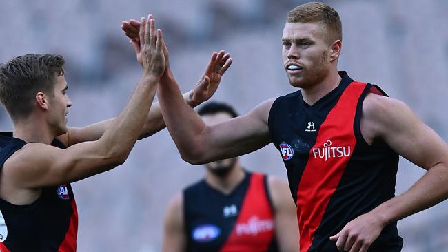 Peter Wright continues to build on his reputation in front of goal for Essendon. Picture: Getty Images