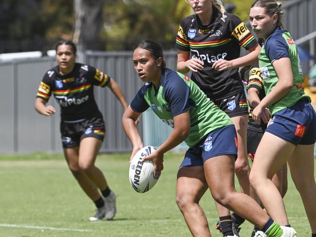 CANBERRA, AUSTRALIA, NewsWire Photos. MARCH 9, 2024: Westpac Tarsha Gale Cup - NSWRL Junior Reps Round Six Canberra Raiders vs Penrith Panthers at Raiders Belconnen in Canberra. Picture: NCA NewsWire / Martin Ollman