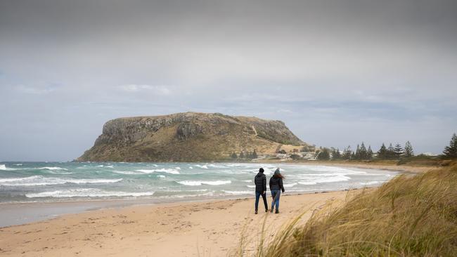 Stanley, in Tasmania’s North-West, is a great location for wandering beaches and enjoying views of The Nut. Picture: Jess Bonde
