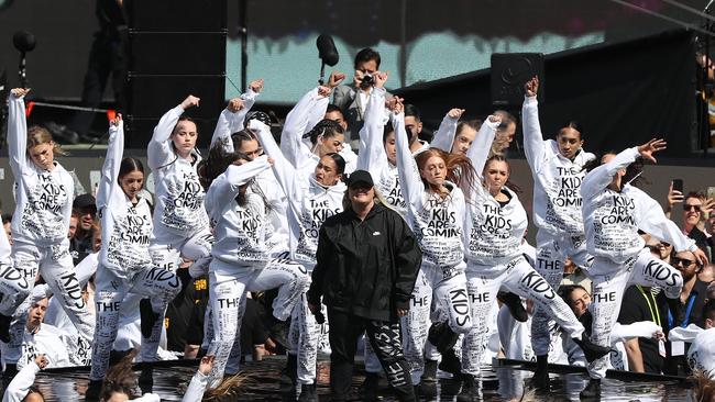 Tones and I performs before the 2019 AFL Grand Final. Picture: Robert Cianflone/AFL Photos/via Getty Images.