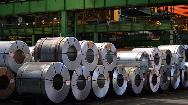 FILE Donald Trump Plans To Impose Tariffs on U.S. Imports of Steel and Aluminum SALZGITTER, GERMANY - MARCH 01: Rolled steel coils are seen in storage at a mill of German steel producer Salzgitter AG on March 1, 2018 in Salzgitter, Germany. Salzgitter, one of Europe's biggest steel makers, recorded better-than-expected profits in preliminary results for 2017. The company will hold its annual press conference on March 16. (Photo by Alexander Koerner/Getty Images)