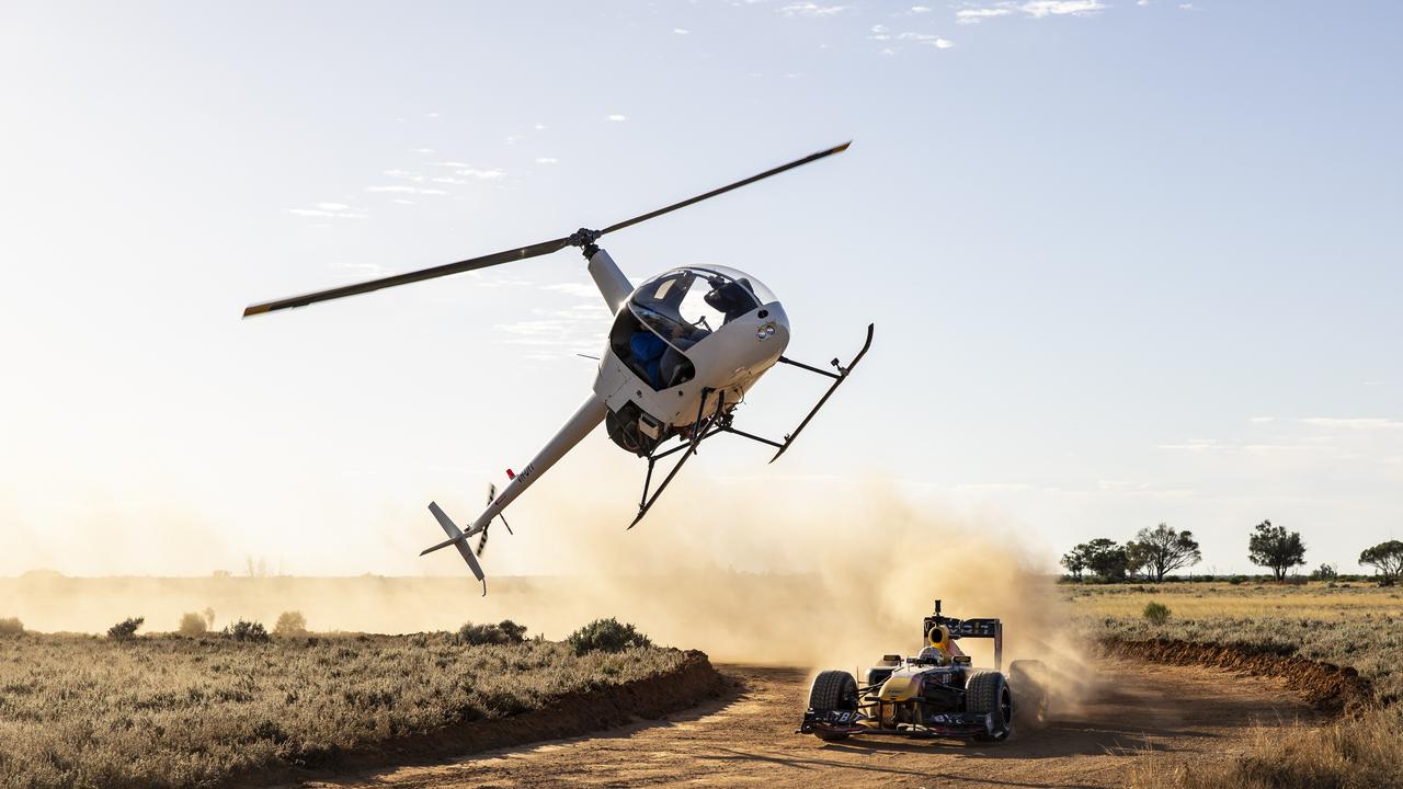 Oracle Red Bull Racing and the RB7 performs on a farm in Australia. Picture: Graeme Murray/ Red Bull