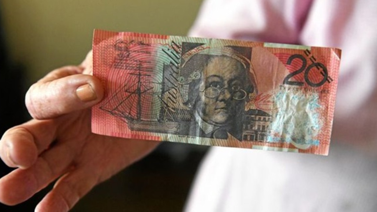 The notes are marked with Chinese characters that reportedly translate as “training money”. Picture: NSW Police