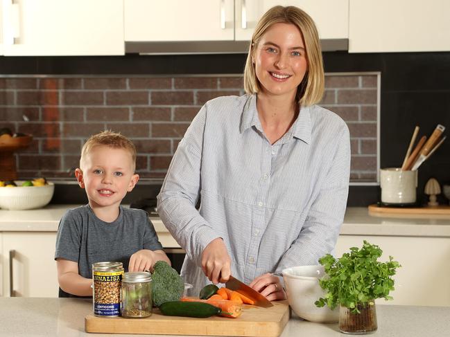 Mel Melbourne says meal planning works a treat with her son Jasper. Picture: Andrew Tauber