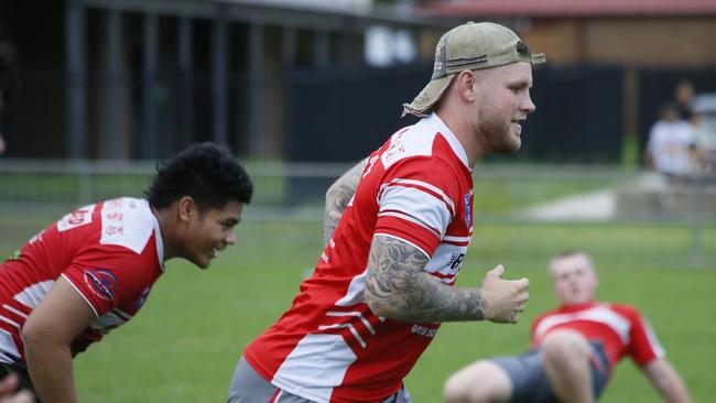 Baden Stewart during pre-season training with the East Campbelltown Eagles. Photo: Warren Gannon Photography