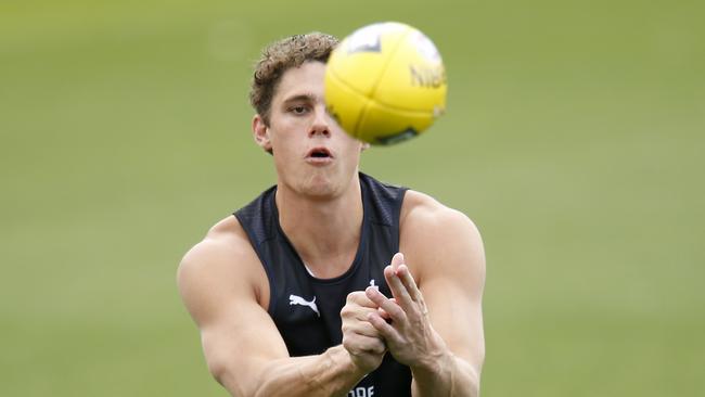 Charlie Curnow takes a cautious approach to pre-season in November.