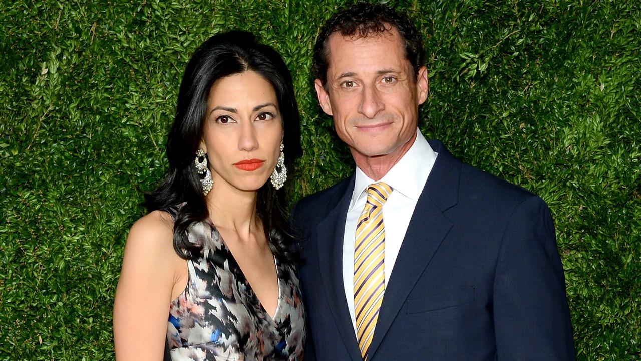 Huma Abedin was previously married to disgraced politician Anthony Weiner. Picture: Andrew Toth/Getty Images