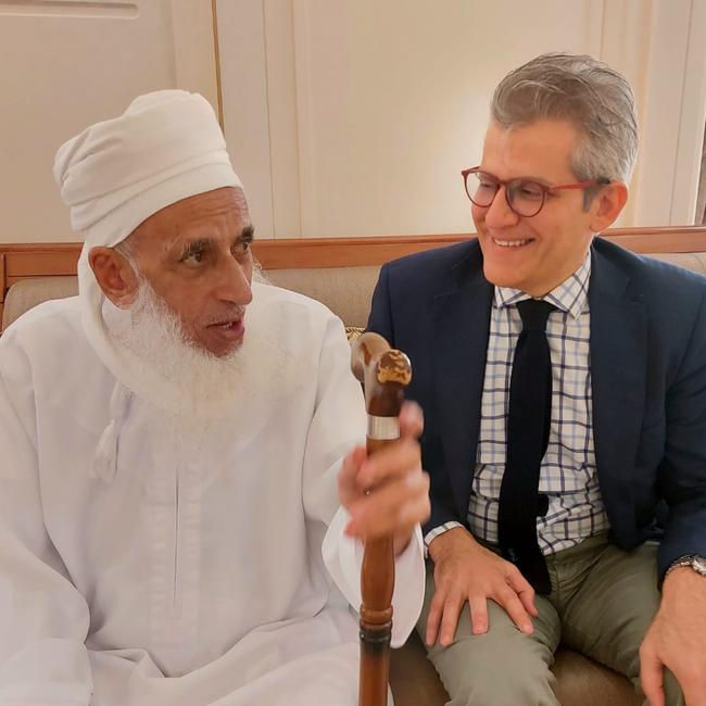 Malek Mawlawi pictured beside Sheikh Ahmad bin Hamad Al-Khalili, the Grand Mufti of the Sultanate of Oman.