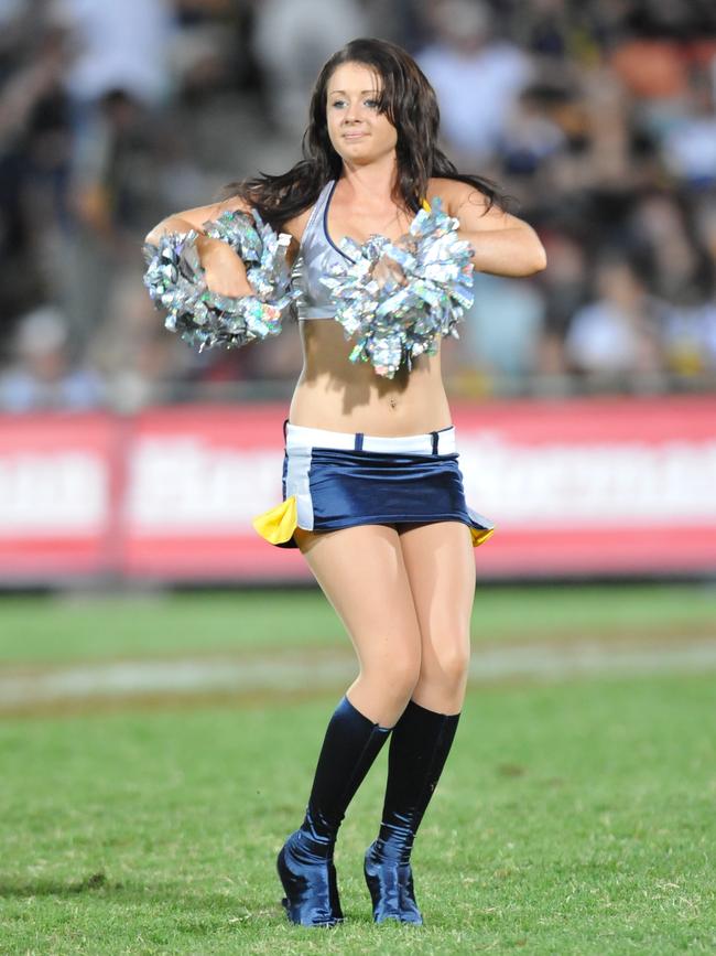 Dancers from the Hot Squad the North Queensland Cowboys cheerleaders perform at the North Queensland Cowboys Vs Melbourne Storm at Dairy Farmers Stadium, Townsville.