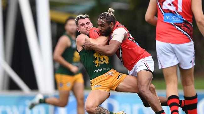 St Mary's won against the Tiwi Bombers in Round 3 of the NTFL Men's Premier League. Picture: Felicity Elliott/AFLNT Media