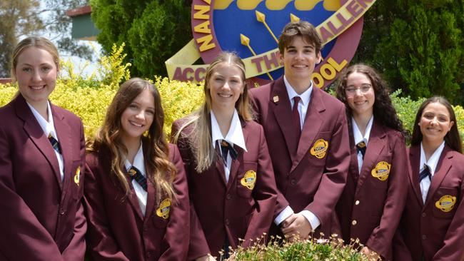 Nanango School leaders 2024. Mikayla-Jayde Weekes, Sophie Wust, Gabrielle Duncombe, Lachlan Cronin, Paige Nilon-Brown and Maddison Ehrlich.