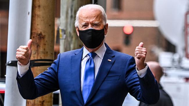 US President-elect Joe Biden departs after the event at The Queen Theater in Wilmington, Delaware, on December 1, 2020. Picture: CHANDAN KHANNA/AFP