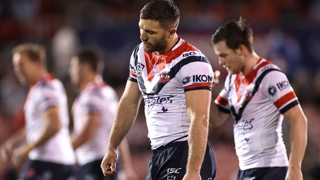 James Tedesco and Luke Keary were gutted after the Roosters’ one-point loss to the Panthers.