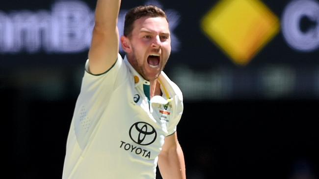 Josh Hazlewood almost struck immediately. (Photo by Bradley Kanaris/Getty Images)