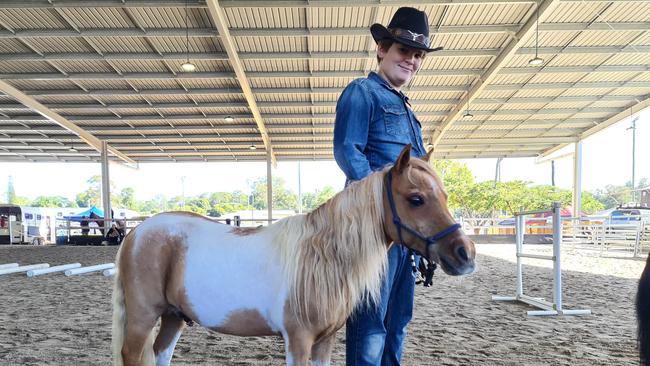 Leo Dilnot taking part in showing miniature horses. Picture – contributed.