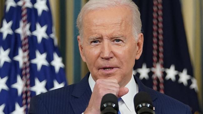 US President Joe Biden speaks to reporters. Picture: AFP.