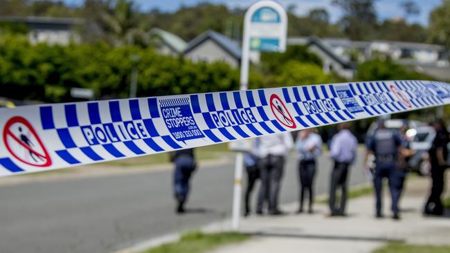 Police at the scene of a shooting in Roe St, Upper Coomera. Picture: Jerad Williams