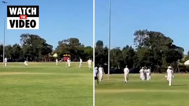 Pulteney Old Scholars Cricket Club captain Jack Douventzidis in action