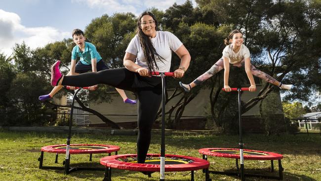 Boogie Bounce Toowoomba (from left) Bennett Burton, Nadia Burton and Savannah Burton, Picture: Kevin Farmer