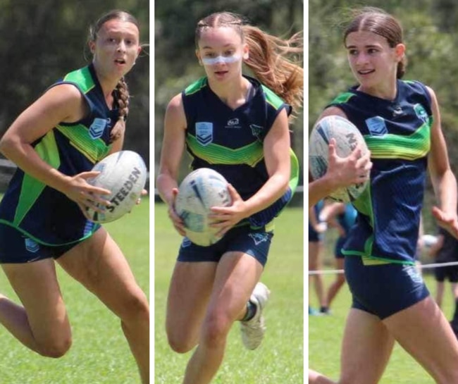 Ella Semple, Jordy McFadden and Scarlett Wadley of Wagga Womens 20s. Pictures: Bron Lawrence