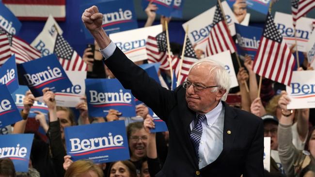 Bernie Sanders campaigns in Manchester, New Hampshire. Picture: AFP