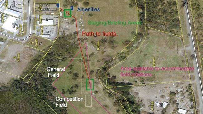 Plans for the gel blasting field at Cannonvale. Picture: Documents submitted to Whitsunday Regional Council