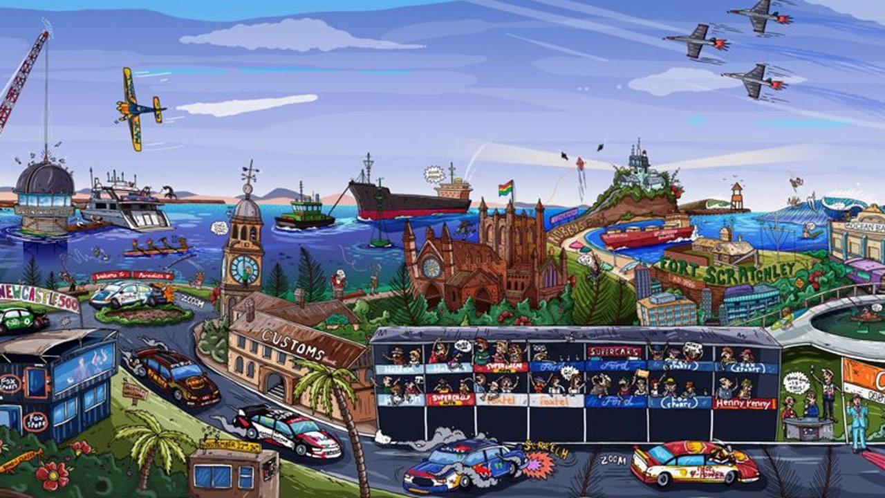 Supercars Newcastle 500 mural auctioned off for bushfire appeal | Daily ...