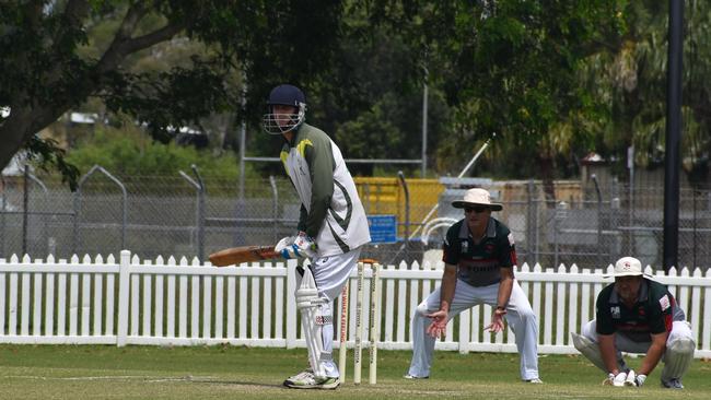 Brodie Lyon in the Mackay Cricket 3rd Grade one day shield semi-finals Pinnacle v Walkerston, Saturday, March 19, 2022. Picture: Tara Miko