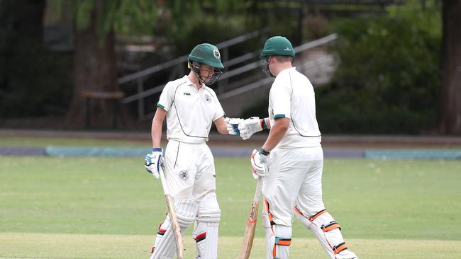 Action from the game between Brisbane Boys College and Toowoomba Grammar. BBC's Lachlan Biggs and Harley Lammi. Picture: Tertius Pickard