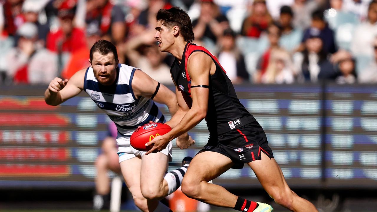 Brandon Zerk-Thatcher struggled to contain a rampant Hawkins. (Photo by Michael Willson/AFL Photos via Getty Images)