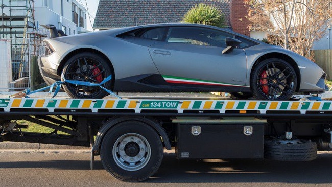 The Lamborghini seized in a west Melbourne drug raid. Picture: Australian Federal Police