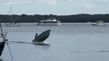 This tinny driver was seen hooning around the Broadwater on Thursday morning.