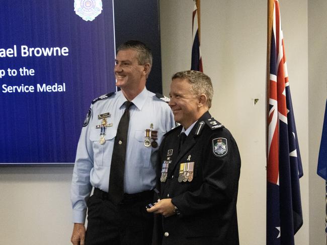 Sergeant Michael Browne at the 2024 Bundaberg Police Medal Ceremony.