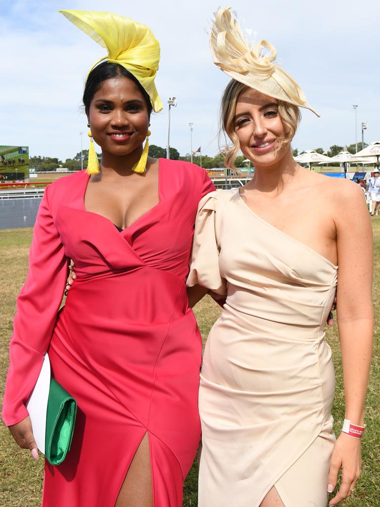 Erandi Elliott and Naomi Henson at Darwin Ladies Day. Picture: (A)manda Parkinson