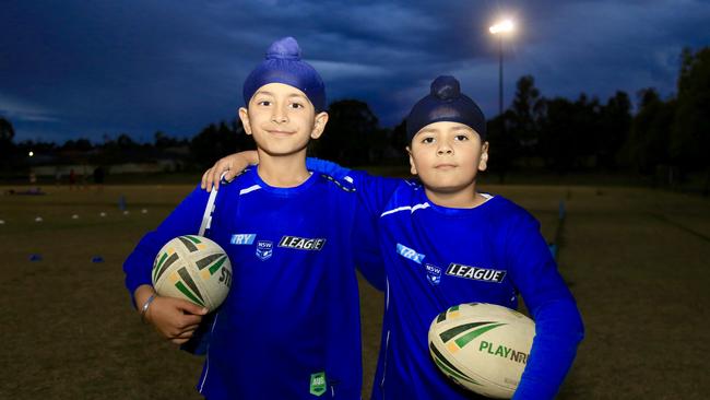 Two of the children who competed in the Try League program at Blacktown.