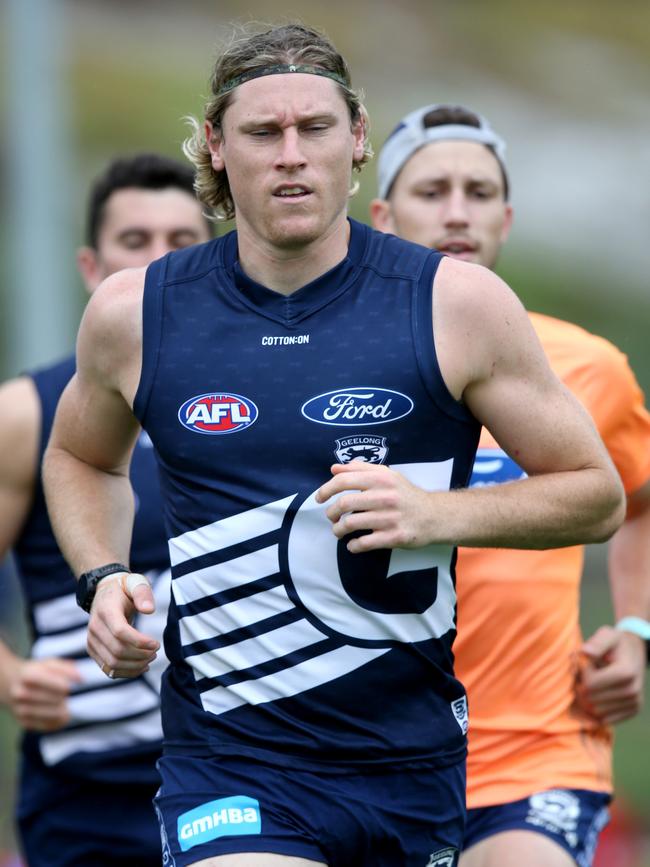 Look elsewhere if Mark Blicavs returns to a defensive post this season. Picture: Mike Dugdale