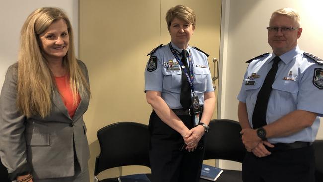 Redland Mayor Karen Williams with Assistant Commissioner Cheryl Scanlon and Bayside Patrol Group Inspector Lindsay Kilpatrick.