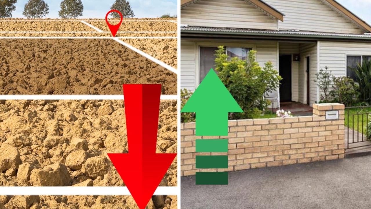 Melb areas where houses cost less than land revealed