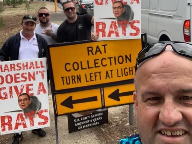 CFMEU official Rebel Hanlon campaigning with senior Labor figures, including Prime Minister Anthony Albanese and Foreign Affairs Minister Penny Wong, during the federal election campaign. Picture: Supplied