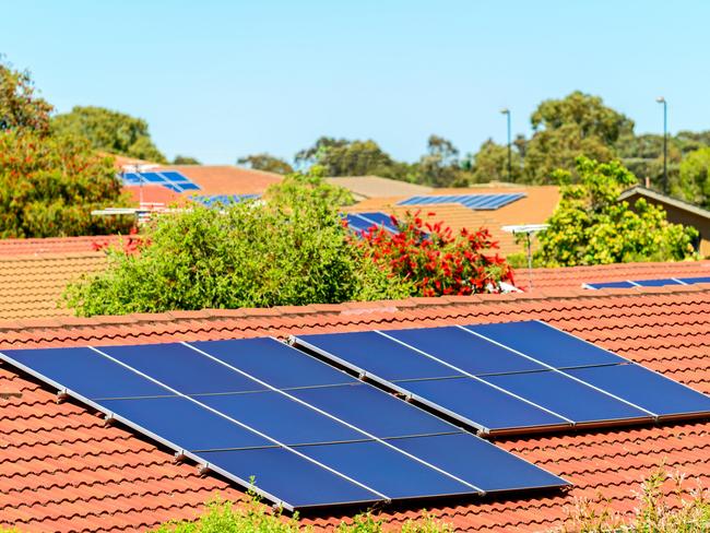 Solar panels installed on the roof in South Australia