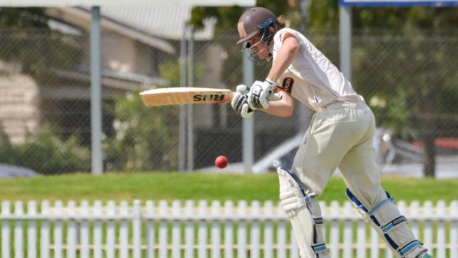 Kensington batsman Josh Doyle works to leg on Saturday. (AAP Image/Brenton Edwards)