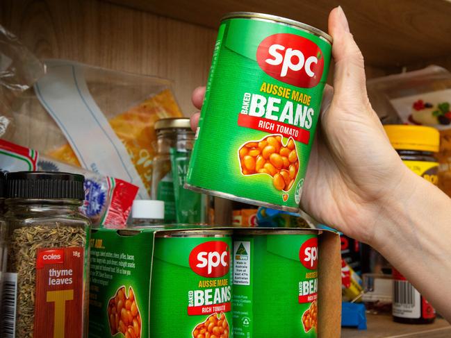 SUNDAY HERALD SUN - Story about how much food people waste because they think it is beyond its use by date. SPC Baked Beans. Picture: Mark Stewart
