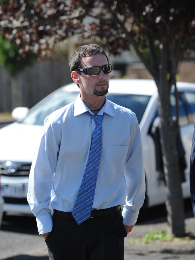 Matthew Heyward entering the Mount Gambier Courthouse to hear the verdict.