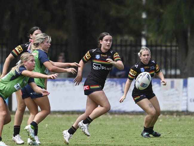 CANBERRA, AUSTRALIA, NewsWire Photos. MARCH 9, 2024: Westpac Tarsha Gale Cup - NSWRL Junior Reps Round Six Canberra Raiders vs Penrith Panthers at Raiders Belconnen in Canberra. Picture: NCA NewsWire / Martin Ollman