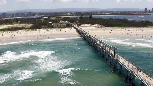 The sand pumping jetty at The Spit was ruled out by the State Government as an option for a future cruise ship terminal. Photo: Kit Wise