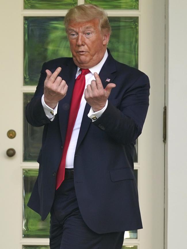 President Trump at the White House today. Picture: AP