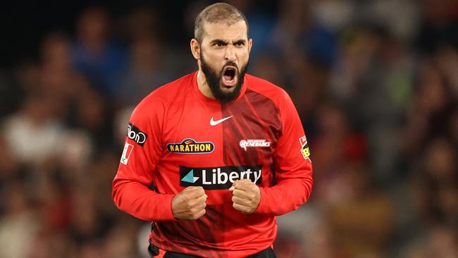 Fawad Ahmed in action for Melbourne Renegades.